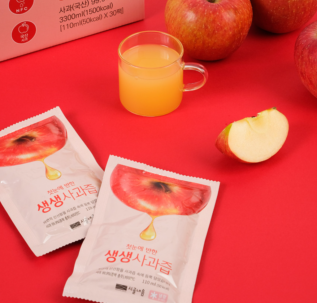 SIGOL NEUM Fresh Apple Juice - Premium Korean 100% NFC Apple Juice , 60PCS