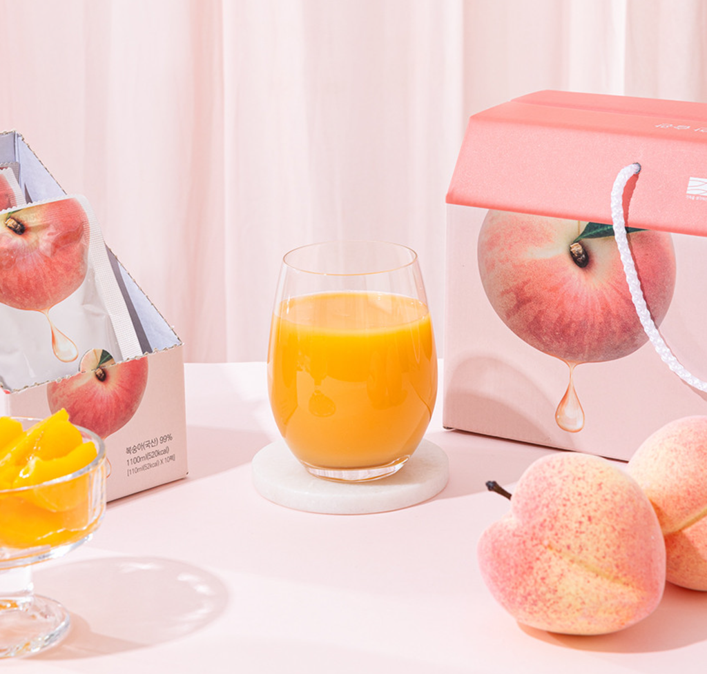 SIGOL NEUM Fresh Peach Juice - Premium Korean 100% NFC Apple Juice , 60PCS