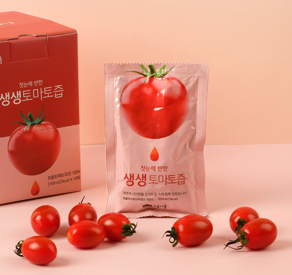 SIGOL NEUM Fresh Tomato Juice - Premium Korean 100% NFC Apple Juice , 60PCS