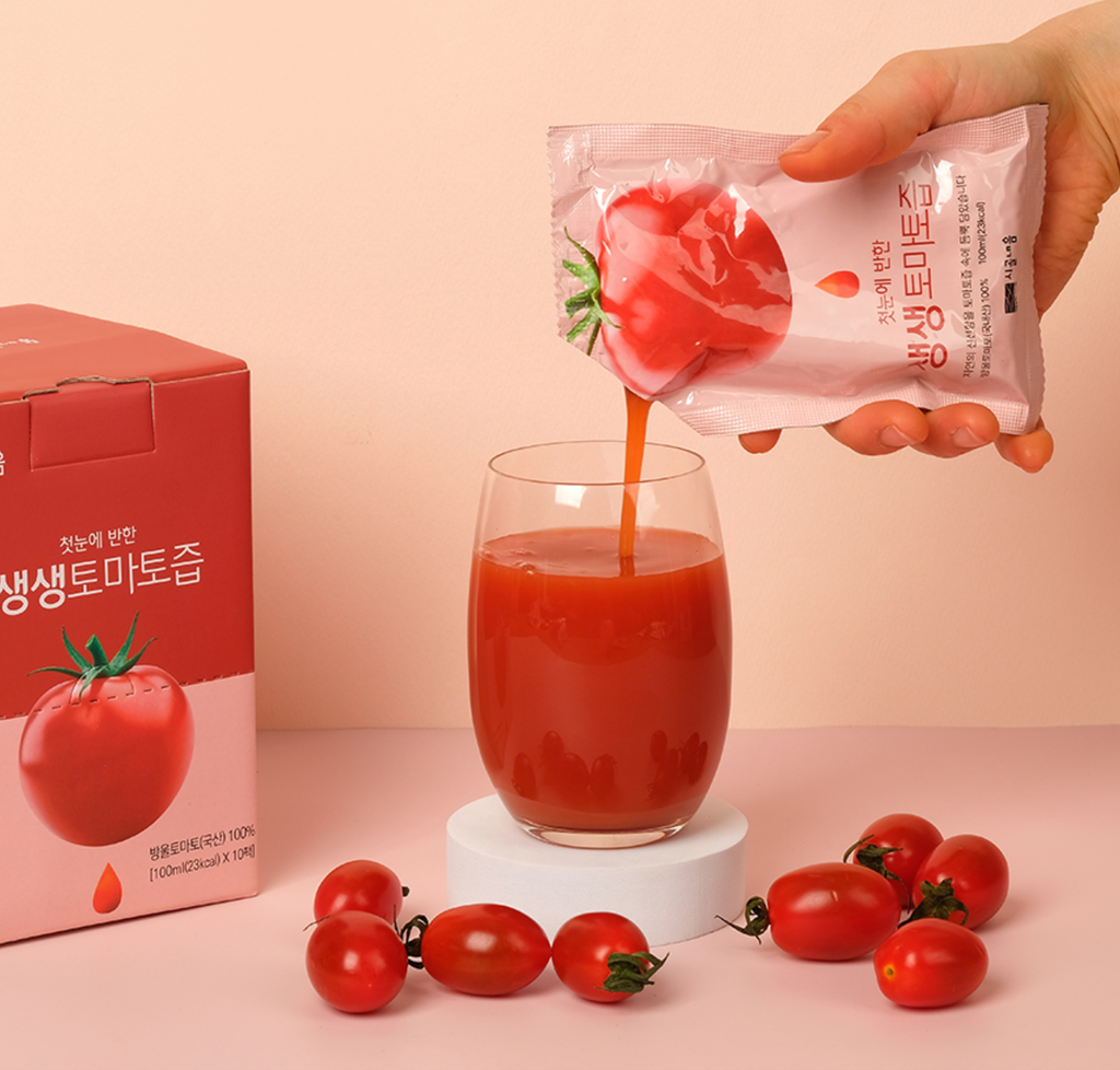 SIGOL NEUM Fresh Tomato Juice - Premium Korean 100% NFC Apple Juice , 60PCS