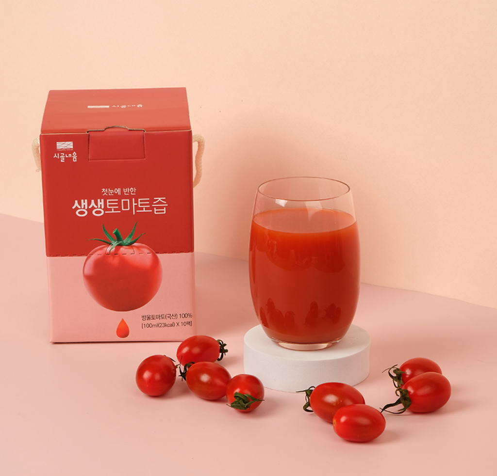 SIGOL NEUM Fresh Tomato Juice - Premium Korean 100% NFC Apple Juice , 60PCS